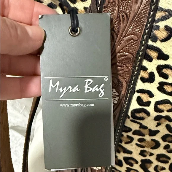 Myra Bag Leopard Print tooled leather crossbody - Picture 5 of 7